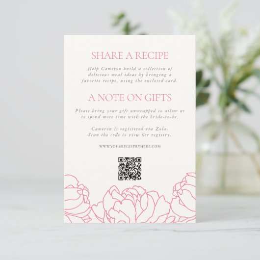 牡丹ガーデンブライダルシャワーエンクロージャカード エンクロージャーカード (スタンド正面)