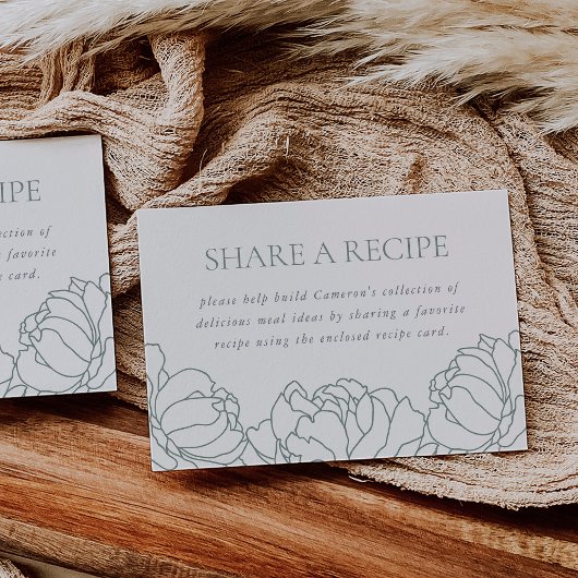 牡丹ガーデンブライダルシャワーレシピエンクロージャカード エンクロージャーカード