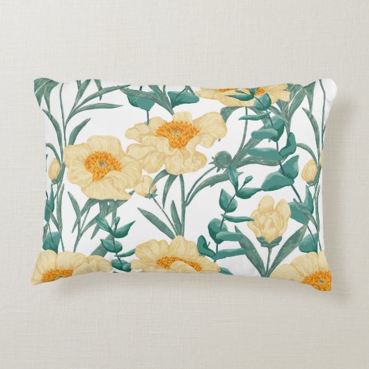 牡丹クレア・ド・ルネは継ぎ目のない模様を植える。Hand アクセントクッション (裏面)