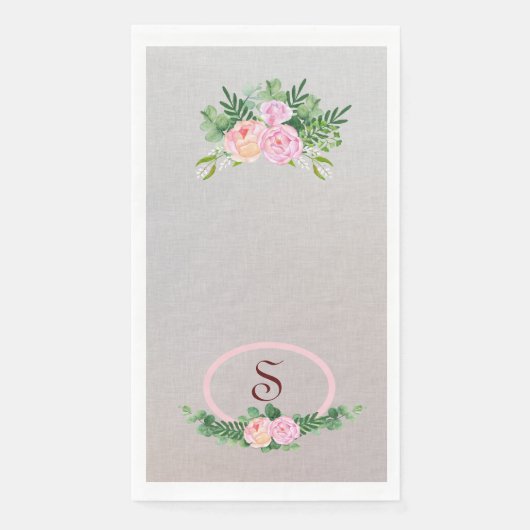 牡丹ゲストタオルサイズペーパーナプキン (正面)