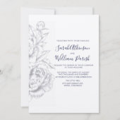 牡丹シンプル結婚式招待状 招待状 (正面)