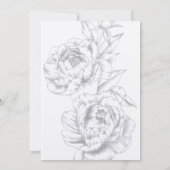 牡丹シンプル結婚式招待状 招待状 (裏面)