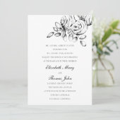 牡丹スケッチフォーマル白黒クラシック結婚ズ 招待状 (スタンド正面)