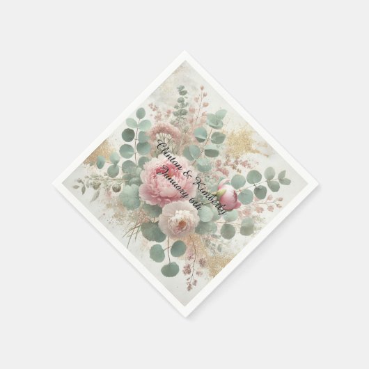 牡丹ドラマライト紙カクテルナプキンス スタンダードカクテルナプキン (角)