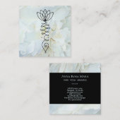 *~*牡丹ハートLotus Healer Massage霊気ヨガ スクエア名刺 (正面/裏面)