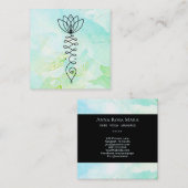 *~*牡丹ハートLotus Yoga Healerマッサージ霊気 スクエア名刺 (正面/裏面)