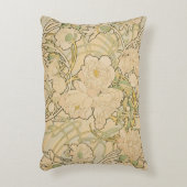 牡丹バイアルフォンスミュシャ、ヴィンテージアールヌーボー アクセントクッション (正面(垂直))