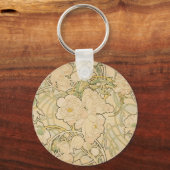 牡丹バイアルフォンスミュシャ、ヴィンテージアールヌーボー キーホルダー (正面)