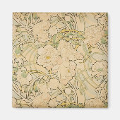 牡丹バイアルフォンスミュシャ、ヴィンテージアールヌーボー マグネット (正面)