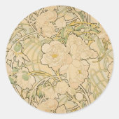 牡丹バイアルフォンスミュシャ、ヴィンテージアールヌーボー ラウンドシール (正面)