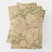 牡丹バイアルフォンスミュシャ、ヴィンテージアールヌーボー ラッピングペーパーシート (インサイチュ)