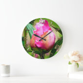牡丹バド ラージ壁時計 (ホーム)