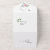 牡丹バラパステルピンク結婚フローラ オールインワン招待状 (外側)