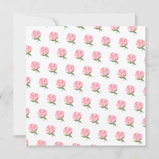 牡丹バラフローラバプテスマ招待状 招待状 (裏面)