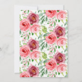 牡丹バラフローラベビーシャワーティー招待状 招待状 (裏面)