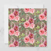 牡丹バラフローラベビーシャワーティー招待状 招待状 (裏面)