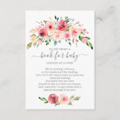 牡丹バラフローラベビーシャワーベビー本 エンクロージャーカード (正面)