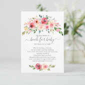 牡丹バラフローラベビーシャワーベビー本 エンクロージャーカード (スタンド正面)