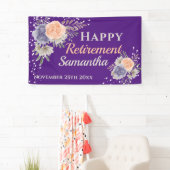 牡丹バラフローラ退職紫バナー 横断幕 (インサイチュ)