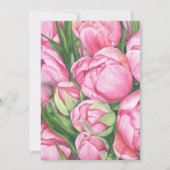 牡丹バラ緑フローラブライダルシャワー 招待状 (裏面)