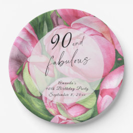 牡丹バラ90th誕生日パーティー ペーパープレート