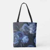 牡丹バラ:暗いフローラヴィンテージ。 トートバッグ (裏面)