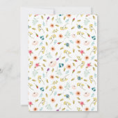 牡丹パステルウォーターカラー金ゴールド結婚スクリプト 招待状 (裏面)