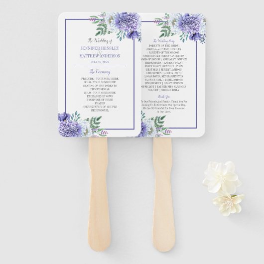 牡丹パッションフローラ結婚式 プログラムファン ハンドファン (正面&裏面)