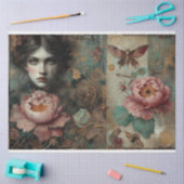 牡丹ビクトリアンフランスのバラエフェメラデクページ 薄葉紙 (クラフト)