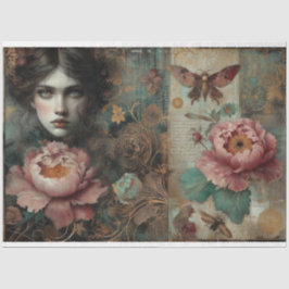 牡丹ビクトリアンフランスのバラエフェメラデクページ 薄葉紙