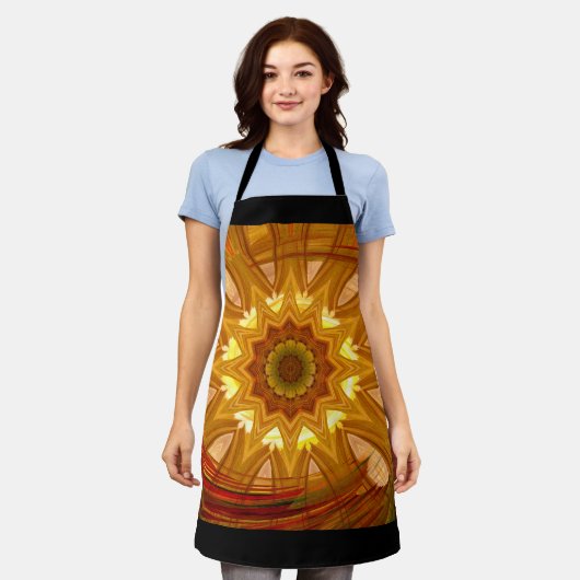 牡丹ビクトリアン渦巻き エプロン (着用した状態)