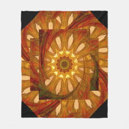 牡丹ビクトリアン渦巻き フリースブランケット