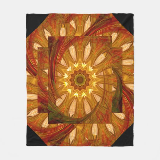 牡丹ビクトリアン渦巻き フリースブランケット (正面)