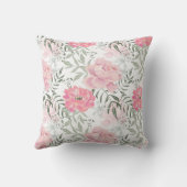牡丹ピンクのバラの花の花園ブーケ クッション (裏面)