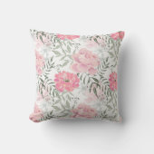 牡丹ピンクのバラの花の花園ブーケ クッション (正面)