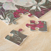 牡丹ピンクのバラの花の花園ブーケ ジグソーパズル (側面)