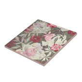 牡丹ピンクのバラの花の花園ブーケ タイル (側面)