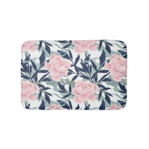 牡丹ピンクのバラの花の花園ブーケ バスマット