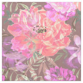 牡丹ピンクのバラの花の花園ブーケ ファブリック (クローズアップ)