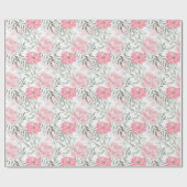 牡丹ピンクのバラの花の花園ブーケ ラッピングペーパー (フラット)