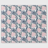 牡丹ピンクのバラの花の花園ブーケ ラッピングペーパー (フラット)