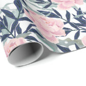 牡丹ピンクのバラの花の花園ブーケ ラッピングペーパー (ロールコーナー)