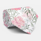 牡丹ピンクのバラの花 ネクタイ (ロール)