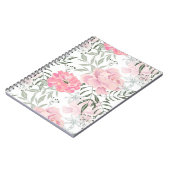 牡丹ピンクのバラの花 ノートブック (左側)