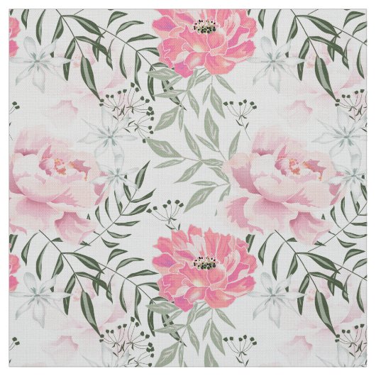 牡丹ピンクのバラの花 ファブリック (見本)