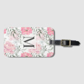 牡丹ピンクのバラの花 ラゲッジタグ (正面横)