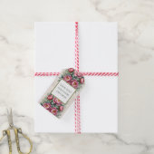 牡丹ピンクの水色の花ユーカリプタスギフトラベル ギフトタグ (より糸付き)