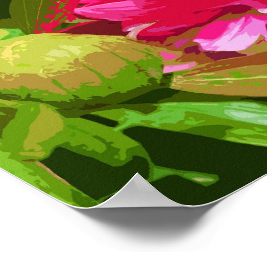 牡丹ピンクの花 ポスター (角)