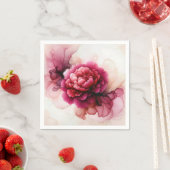 牡丹ピンクアルコールインク抽象芸術 スタンダードカクテルナプキン (インサイチュ)