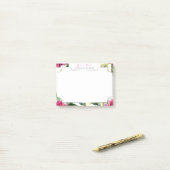 牡丹ピンクグリーンフローラガーデンウォーターカラーピンク ポストイット (デスク上)